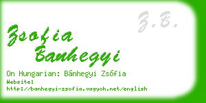 zsofia banhegyi business card
